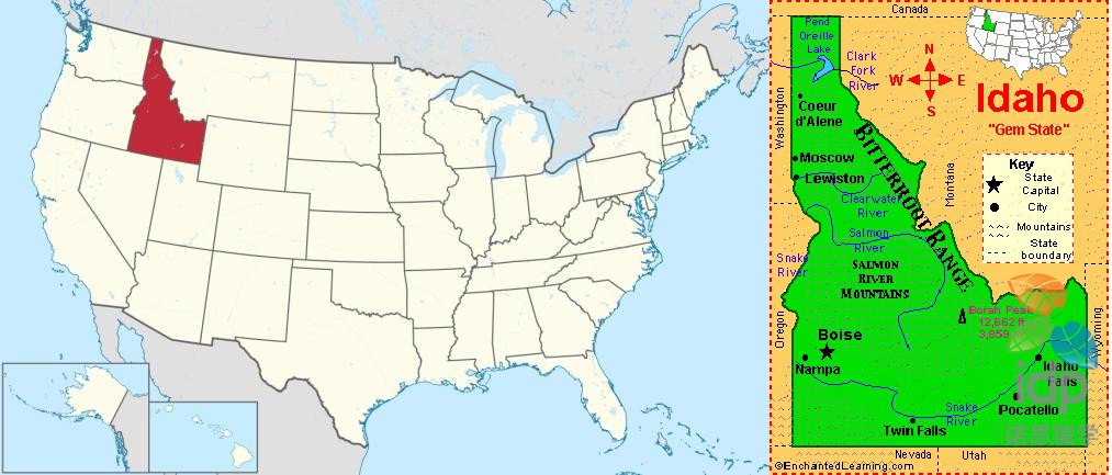 细数美国各州主要产业和500强公司之爱达荷州