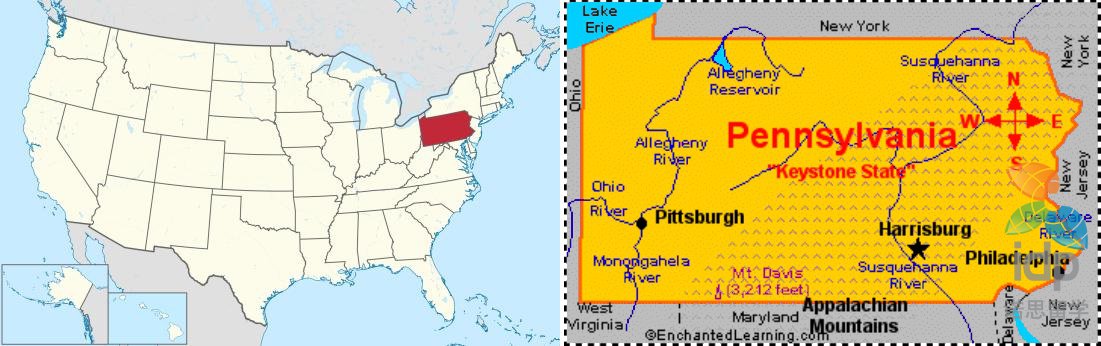 細數美國各州主要產業和500強公司之賓夕法尼亞州