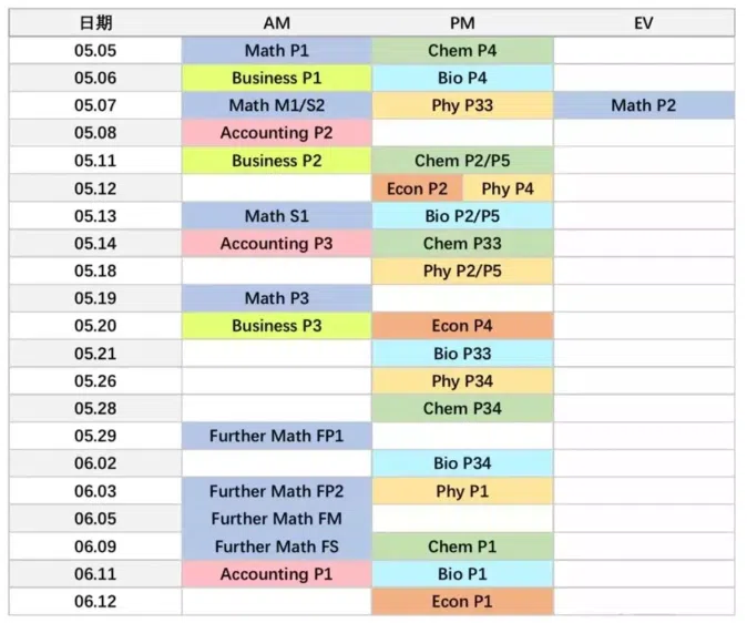 2023A-level/IB/AP/SAT/ACT/GRE考试时间表