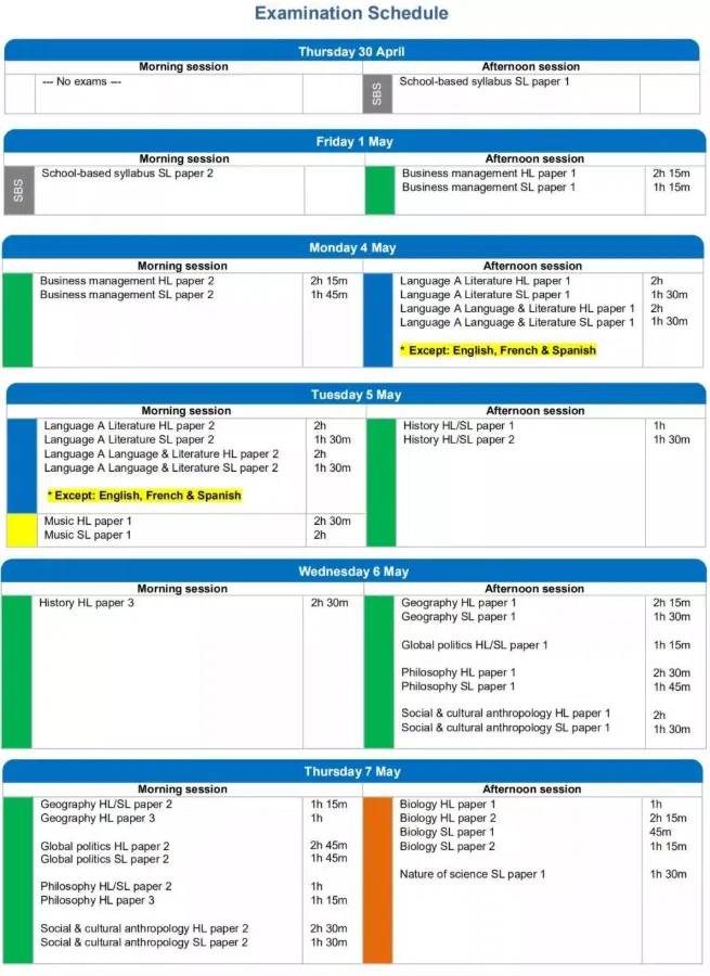 2023A-level/IB/AP/SAT/ACT/GRE考试时间表